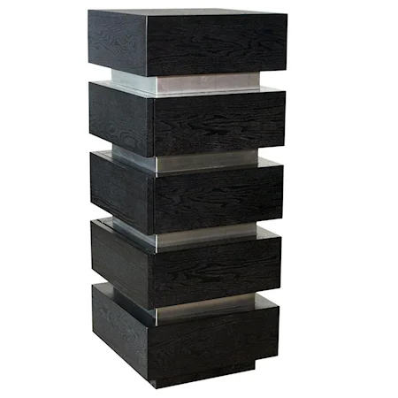 3 Drawer Accent Pedestal with Stainless Steel Accents